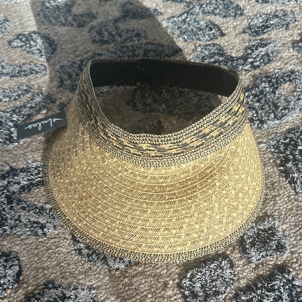 NWT Lulu's Adjustable Elegant Gold and Black Sun Visor - Picture 1 of 1
